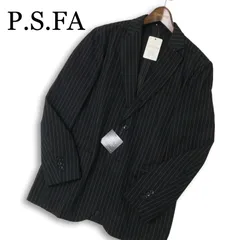 未使用★ P.S.FA パーフェクトスーツファクトリー 通年 背抜き LAMPOジップ ストライプ テーラード ジャケット Sz.M メンズのサムネイル