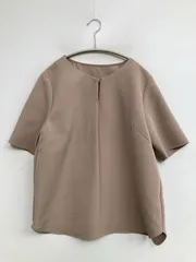 ROPE PICNIC ロペピクニック シャツ/ブラウス 38 ベージュ ストレッチ 無地 ミドル丈 半袖 ノーカラー レディース