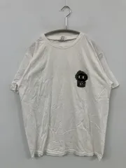 NICE Tシャツ/カットソー M ホワイト 前面プリント バックプリント ミドル丈 半袖 クルーネック(丸首) メンズ レディース
