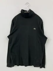 LACOSTE ラコステ Tシャツ/カットソー 3 ブラック 無地 ワンポイント ブランドロゴ ミドル丈 長袖 タートルネック/ハイネック メンズ