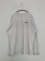 patagonia パタゴニア Tシャツ/カットソー L ホワイト バックプリント ブランドロゴ ミドル丈 長袖 クルーネック(丸首) メンズ