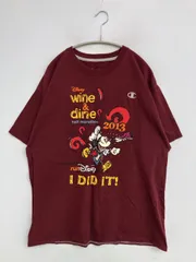 Champion チャンピオン Tシャツ/カットソー XL レッド 前面プリント バックプリント ミドル丈 半袖 ブランドロゴ クルーネック(丸首) メンズ
