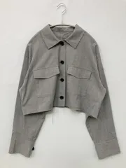 LOWRYS FARM ローリーズファーム シャツ/ブラウス F グレー 無地 ショート丈 長袖 レギュラーカラー メンズ レディースのサムネイル