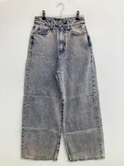 JEANASIS ジーナシス デニムパンツ S ブルー フルレングス 無地 ワイド・ルーズ フレア・ブーツカット ハイウエスト ヴィンテージ レディース