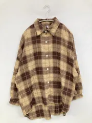 シャツ/ブラウス ブラウン チェック柄 ミドル丈 長袖 レギュラーカラー レディース