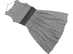 新品 fas ファス 総柄 ノースリーブ ワンピース 白ｘ黒 ■◆ レディース