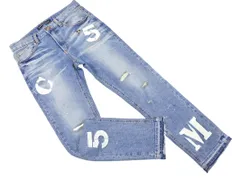 Maison COOLA クーラ レース ワッペン ダメージ加工 デニムパンツ size38/青 ■■ レディースのサムネイル