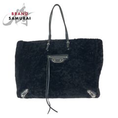 Balenciaga ムートン ミニペーパー ショルダーバッグ ブラック - メルカリ