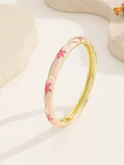 ジュエリー レディース ブレスレット 1個 ファッショナブルな新しいボヘミアンスタイル ゴールドメッキ エナメル スター バングル、女の子や女性に適しています