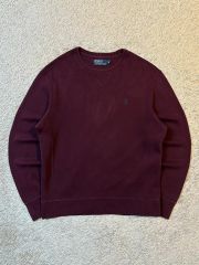 極美品Polo Ralph Lauren バーガンディ クルーネック トレーナー 