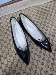 FROM SOLMILANO 黒色 バレリーナ フラット シューズ 235