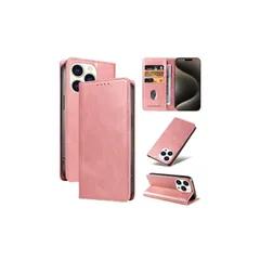 【新品】 QUEASON【iPhone 15Pro 用 ケース 手帳型】マグネット式 いphone15pro 用 ケース スタンド機能 iphone15pro 用 スマホケース カード収納 iphone15プロ 用 スマホケース 耐衝撃 落下防止 防塵（ローズ