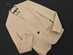 INDIVI インディヴィ ウール混 ノーカラー ジャケット size36/ライトベージュ ◇■ レディースのサムネイル