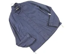 BURBERRY BLACK LABEL バーバリーブラックレーベル リネン100% ジップアップ ジャケット sizeM/紺 ■◇ メンズ
