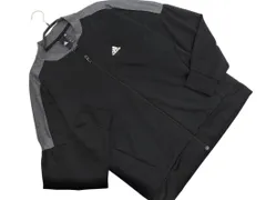 adidas アディダス ロゴ トラック ジャケット sizeL/黒ｘグレー ■◇ メンズ