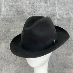 ボルサリーノ ラビットファー フェルトハット 【中古】 Borsalino RAIN PROOF LINE イタリア製 レインプルーフライン ブラック / 516951