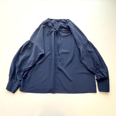 美品✨マチャット ボウタイ ブラウス ネイビー フリーサイズ - メルカリ