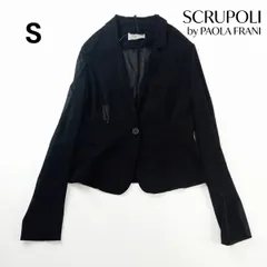 SCRUPOLI by PAOLA FRANI テーラードジャケット 38 S相当 黒 シアー 透け感 ショート丈 タグ付き新品 変色箇所あり DEC-0252のサムネイル