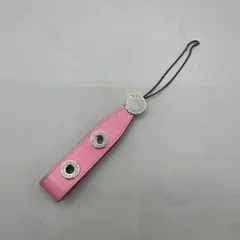 良品　BVLGARI ブルガリ　ストラップ　キーホルダー　バッグチャーム　シルバー金具　レザー　ピンク