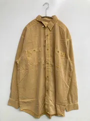 BLUE WAY COMPANY シャツ/ブラウス L ベージュ 無地 コットン ミドル丈 長袖 レギュラーカラー メンズ