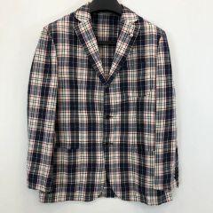 美品✨ルビアム 麻 リネン チェック 春夏 テーラードジャケット - メルカリ