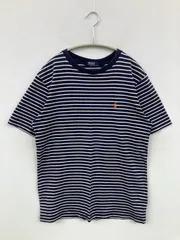 Polo by Ralph Lauren ポロバイラルフローレン Tシャツ/カットソー ネイビー ボーダー柄 ワンポイント ミドル丈 半袖 クルーネック(丸首) メンズ
