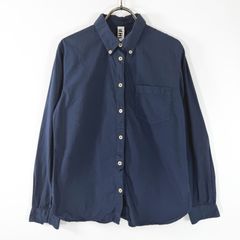 MHL. マーガレットハウエル 半袖シャツ ネイビー リネン混紡 プル