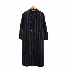 アーバンリサーチ サニーレーベル URBAN RESEARCH Sonny Label スプリングコート ロング ダブル ストライプ F ネイビー 紺 /KT8