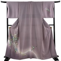 J 夏物 さが美 作家 室華風 花 金通し 正絹 訪問着 薄物 絽 紗 着物