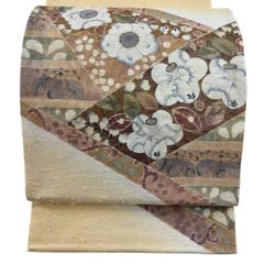 袋帯 菊花 桜花 花びら 横縞 竹 着物 122b d ms - メルカリ