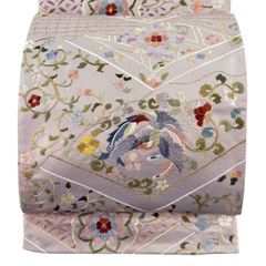 希少】 袋帯 正絹 六通柄 総刺繍 汕頭刺繍 相良刺繍 蘇州刺繍 中国刺繍