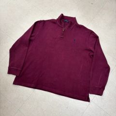 Polo by Ralph LaurenダメージニットボロニットバーガンディXL - メルカリ