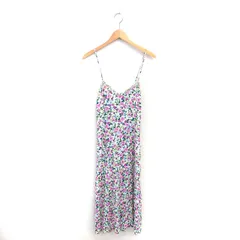 ザラ ZARA キャミワンピ ワンピース ロング 花柄 薄手 サイドスリット M ライトグリーン 黄緑 /TT