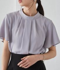美品】SOÉJUジョーゼットバックリボンブラウス M ブルーグレー - メルカリ
