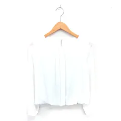 ナチュラルビューティーベーシック NATURAL BEAUTY BASIC ブラウス カットソー タック ボートネック 薄手 長袖 S ホワイト 白 /TT
