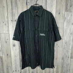 OLD FREAKY 00s フリーキー ブラック 半袖 ストライプ コットン シャツ メンズ XL サイズのサムネイル
