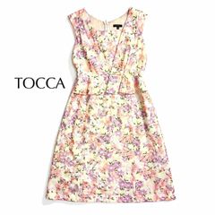 Tocca 総柄フラワージャガードレース フレンチスリーブワンピース