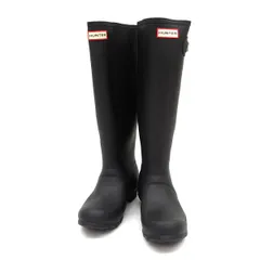 HUNTER / ハンター ◆レインブーツ/長靴/ロング/ブラック/サイズ39（25ｃｍ） WFT1000RMA  【レディース/ガールズ/LADY/女性/婦人】【靴/クツ/シューズ/SHOES】 レディースファッション【中古】 
