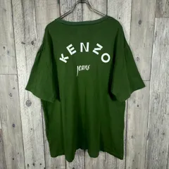OLD KENZO JEANS 90s ケンゾー ジーンズ 葛飾北斎タグ グリーン 緑 シングルステッチ 半袖 Tシャツ tee メンズ F サイズ