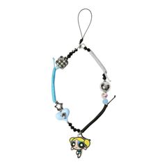 THE POWERPUFF GIRLS 파워 퍼프 걸즈 버블스 스트랩 하늘색 하트 스마트 호스트 랩 파워 퍼프 가방 액세서리 귀여운 아메코미 캐릭터 헤세이 레트로 선물 선물 해외 잡화