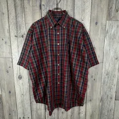 OLD Polo by Ralph Lauren 90s ポロバイ ラルフローレン BLAIRE レッド 半袖 BD ボタンダウン チェック コットン シャツ メンズ M サイズ