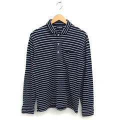 マックレガー マクレガー McGREGOR ボーダー ポロシャツ ステンカラー コットン 綿 スリット 長袖 LL 紺 ネイビー /NT4