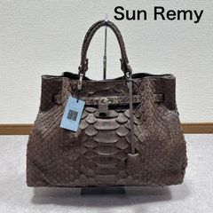 Sun Remy サンレミー レザー パイソンデザイン 巾着 ショルダーバッグ