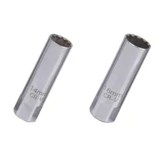 新品 LeTradeJP スパークプラグソケットレンチ 2点セット 14mm+16mm 磁気ジ ジョイントユニバーサルソケット 12角薄壁 3/8挿入角 輸入車等のプラグ交換用のサムネイル