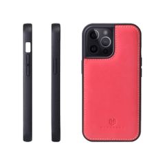 신품 HANATORA for iPhone 15 Pro 케이스 가죽 내충격 스마트폰 케이스 스마트폰 코드 홀더 첨부 이탈리안 레더 선물 범퍼형 마그넷 없음 레드 GS-15 Pro-Red