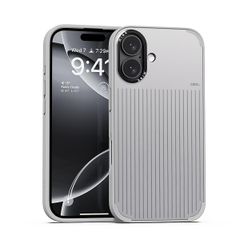 신품 miak iPhone 16용 MOOD MagSafe 대응 케이스 [스타일리쉬 세로 라인 디자인 메탈 카메라 프레임 렌즈 보호 폴리카보네이트 TPU 하이브리드 구조 충격 흡수 방진 설계 디스플레이 보호 설계 스트랩 홀 첨부 ] 시