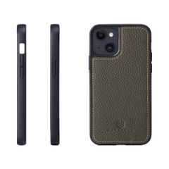 신품 HANATORA for iPhone 17 케이스 가죽 내 충격 스마트 폰 케이스 스마트 폰 코드 홀더 첨부 슈링크 카프 레더 선물 범퍼 형 마그넷 없음 올리브 그레이 SPG-17-OliveGray