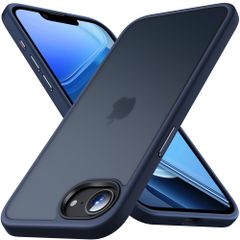 신품 Anqrp iPhone 17e/16e용 케이스 미군 MIL규격 반투명 내충격 매트감 케이스 찰과상 방지 스트랩 홀 첨부 렌즈 보호 황변 방지 내구성 무선 충전 대응 아이폰 17e 16e용 6.1 인치 스마트폰 케이스[블루
