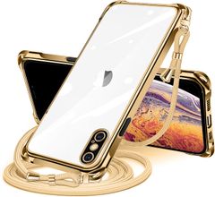 신품 NISIILNG iPhone XS Max용 케이스 클리어 숄더 iphone xs max 스마트폰 케이스 아이폰 XSMAx 커버 어깨걸이 비스듬히 걸어 줄걸이 케이스 투명 TPU 얇은 경량 내충격 끈 첨부 대각선 짠 스트랩 첨부