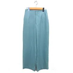 ユナイテッドアローズ UNITED ARROWS タグ付き ワイド イージーパンツ ハイライズ ゆったり 無地 ジップフライ 38 ライム /NT6